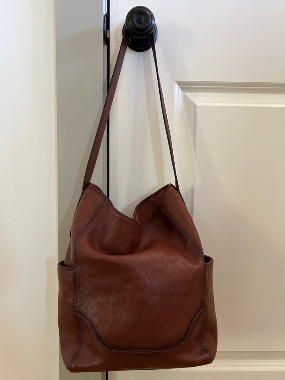Frye Brown Leather Hobo Shoulder Bag - Picture 2 of 14